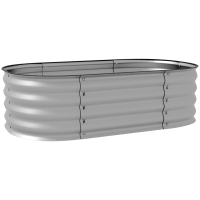Outsunny Hochbeet Pflanzenbeet Modulares Hochbett, wetterbeständig, offener Boden,  105 x 62 x 30 cm, Silber