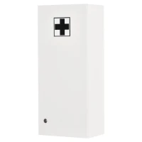 kleankin Botiquín de Pared de Primeros Auxilios 5 Niveles con Estantes Ajustables de Vidrio Cerradura Llaves 30x20x70 cm Blanco(m-8)