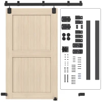 HOMCOM Schwerlast Schiebetür-Hardware-Set 183 cm Schwarz für Einzeltüren(m-11)