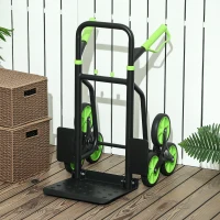 DURHAND Cărucior Portbagaj pentru Scări cu 6 Roți, Pliabil, Capacitate 120kg, din Oțel, pentru Mutări, Grădinărit, Verde(m-7)