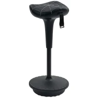 Vinsetto Bürohocker mit Schwenkfunktion, ergonomischer Hocker, höhenverstellbar 65,5-83,5 cm 120° neigbar Schwarz(m-1)
