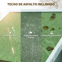 Outsunny Armario de Jardín de Madera Armario de Almacenamiento Cobertizo de Jardín con Estantes 77x54,2x179 cm Azul y Verde(m-6)
