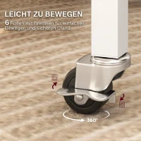 HOMCOM Klappbarer Esstisch, für bis zu 6 Personen geeignet, mit 6 Rollen und Bremsen, für kleine Räume, Eiche(m-5)