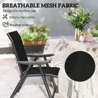 Outsunny Set of Two Folding Outdoor Chairs - Black(m-4)