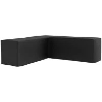 Outsunny Schutzhülle für Gartenmöbel L-förmige Wasserdicht Abdeckung für Ecksofa, Anti-UV 250 x 250 x 79 cm Schwarz(m-12)