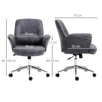 Vinsetto Swivel Computer Office Chair Mid Back Desk Chair for Home Study Bedroom,  Charcoal Grey(m-3)