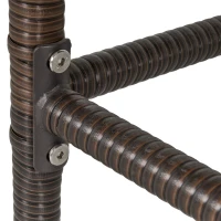 Outsunny Set 5 Pezzi Tavolino con 4 Sedie da Giardino Alte in Rattan Sintetico con Secchiello per Ghiaccio, Marrone(m-9)