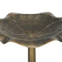 Outsunny Baño para Pájaros de Jardín Exterior 71 cm con Diseño Hoja de Loto y Acabado Envejecido Ligero y Resistente Bronce(m-8)