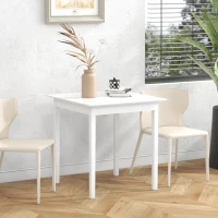 HOMCOM Mesa de Cozinha Mesa de Jantar Mesa Quadrada, design moderno, 75 cm x 75 cm x 76 cm, Branco(m-6)