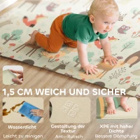 AIYAPLAY Spielmatte Baby 196 x 176 x 1,5 cm faltbar Doppelseitige Krabbelmatte Mehrfarbig(m-6)