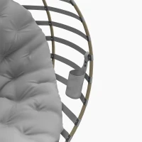 Outsunny Egg Chair with Cushion & Side Pocket - Light Grey(m-10)