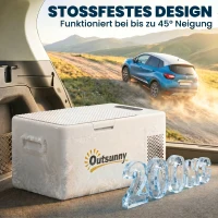 Outsunny 16,8 Liter Camping-Kühlschrank, Autokühlschrank, Kühlbox mit LED Anzeige, AC- und DC-Adapter, leiser Betrieb, Cremeweiß(m-7)
