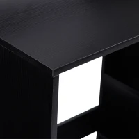 HOMCOM Secretária para computador com 2 gavetas, secretária com arrumação, 137 x 55 x 92 cm, prateleiras abertas e bandeja para impressora, estilo moderno, mesa para computador para quarto, estúdio, preto(m-5)