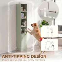 HOMCOM Bookcase Adjustable Shelf Bookshelf Anti-Tip Hardware 6-Tier Storage Cabinet Light Green(m-7)