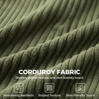 HOMCOM 3 Seater Sofa with Wide Seat, Corduroy Fabric Couch with Deep Seat, Spring Cushion, Green(m-6)