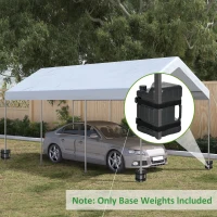 Outsunny HDPE Gazebo Weights Set of 4, Water or Sand Filled Weights for Gazebo Legs, with Built-in Handles and Secure Straps(m-10)