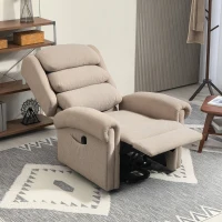 HOMCOM Velvet-Feel Electric Riser Recliner Chair - Khaki(m-10)