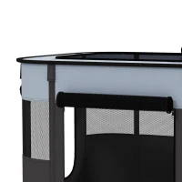 PawHut Cercado dobrável para cão gato pequenos animais em tecido Oxford com arrumação 84 x 64 x 53 cm cinza e preto(m-7)