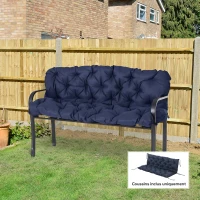 Outsunny Coussin Matelas Assise Dossier pour Banc de Jardin balancelle canapé 3 Places Grand Confort 150 x 98 x 8 cm Bleu(m-10)