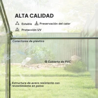 Outsunny Invernadero con Ventana Puerta Marco de Acero y Cubierta Plástico Impermeable Anti-UV 180x100x168 cm Transparente(m-5)