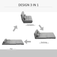 HomCom canapea de podea, pliabila 130x73x60 cm | AOSOM RO(m-4)