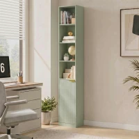 HOMCOM Bookcase Adjustable Shelf Bookshelf Anti-Tip Hardware 6-Tier Storage Cabinet Light Green(m-2)