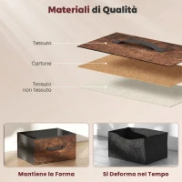 HOMCOM Cassettiera 8 Cassetti Stile Industriale in Metallo e Legno, 84.5x30.5x100 cm, Marrone Rustico(m-6)