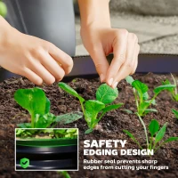 Outsunny Set of 2 Raised Garden Bed, Metal Planter Box with Safety Edging, Easy-to-assemble Stock Tank, Dark Grey(m-6)