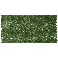 Outsunny Cerca Artificial Tela de Privacidade Decoração Rolo 3x1,5 m Folhagem Realista Anti-UV Verde Escuro(m-7)