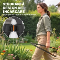 Outsunny Set Foarfeci Grădinărit 2 Piese cu Foarfecă, Mâner Moale și Blocare, 69,5x24x2,5 cm, Portocaliu(m-7)