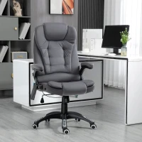 Vinsetto Cadeira de Escritório com Função de Massagem e Aquecimento Ergonómica Regulável em Altura Cinza Escuro(m-6)