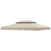 Outsunny Toile de rechange pour pavillon tonnelle tente toit de remplacement gazebo de jardin tissu polyester 4 x 3 m beige(m-11)