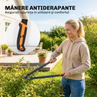 Outsunny Set Foarfeci Grădinărit 2 Piese cu Foarfecă, Mâner Moale și Blocare, 69,5x24x2,5 cm, Portocaliu(m-6)