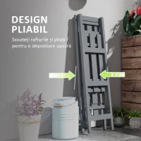 Outsunny Suport pentru Plante Vertical cu 3 Niveluri, din Lemn de Brad, 100x36x112 cm, Gri(m-5)