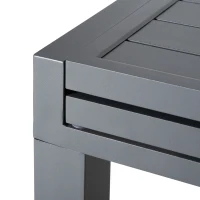 Outsunny Extendable Garden Table 135-270cm x 90cm x 75cm, 10 Seater Outdoor Dining Table with Aluminium Frame for Lawn, Balcony and Backyard, Grey(m-9)