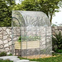 Outsunny 143cm x 118cm Walk-In Lean To Greenhouse, with Accessories(m-8)