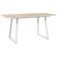 HOMCOM Klappbarer Esstisch, ausziehbar, industrieller Stil, MDF-Holzoptik, Metall, 120-160 x 80 x 76 cm, Eiche(m-1)