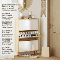 HOMCOM Dulap Slim Modern pentru Pantofi, cu 3 Sertare Rabatabile pentru 24 de Perechi, 80x24x127 cm, Alb(m-12)