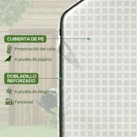 Outsunny Cubierta de Repuesto para Invernadero 140x143x190cm con Ventana Puerta Enrollable Anti-UV para Plantas Jardín Blanco(m-4)