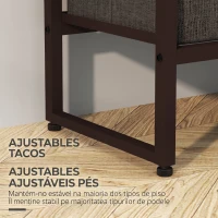 HOMCOM Cuier de Podea cu Bară, 3 Sertare și Rafturi, din Lemn MDF și Oțel, 58,5x30x178 cm, Maro(m-7)
