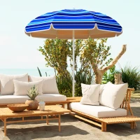 Outsunny Sombrilla de Playa Grande con Protección UV UPF50+ Inclinación Ajustable y Bolsa de Transporte Ø180x196 cm Multicolor(m-10)