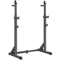 SPORTNOW Soporte para Barras de Pesas con Ancho y Altura Ajustable Rack Musculación con Marco de Acero Carga 150 kg Negro(m-1)