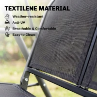 Outsunny Three-Seater Garden Swing Chair, with Canopy - Black(m-18)