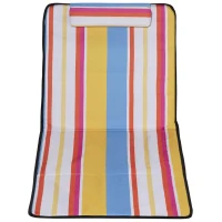 Outsunny Set 2 Șezlonguri de Plajă Rabatabile cu Spătar Reglabil și Tetieră, 53x124x35-45 cm, Multicolor(m-8)