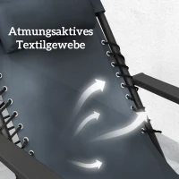 Outsunny Sonnenliege 2er Set klappbar Zero Gravity Liegestuhl mit Kopfstützen Beistelltisch inklusive 2 Getränkehalter(m-6)