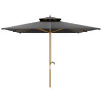 Outsunny 3 m Square Garden Parasol - Black(m-11)