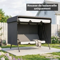 Outsunny Housse de Protection balancelle de Jardin bâche étanche dim. 2,15L x 1,55l x 1,5H m PE Noir(m-7)