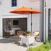 Outsunny 2m Half Parasol Umbrella - Orange(m-10)