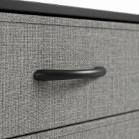 HOMCOM Cómoda con 5 Cajones de Tela Cómoda para Dormitorio Marco de Acero Cajonera para Salón Oficina Gris Oscuro y Negro(m-9)