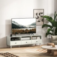 HOMCOM Multi-Storage Minimal TV Stand - Cream White(m-8)